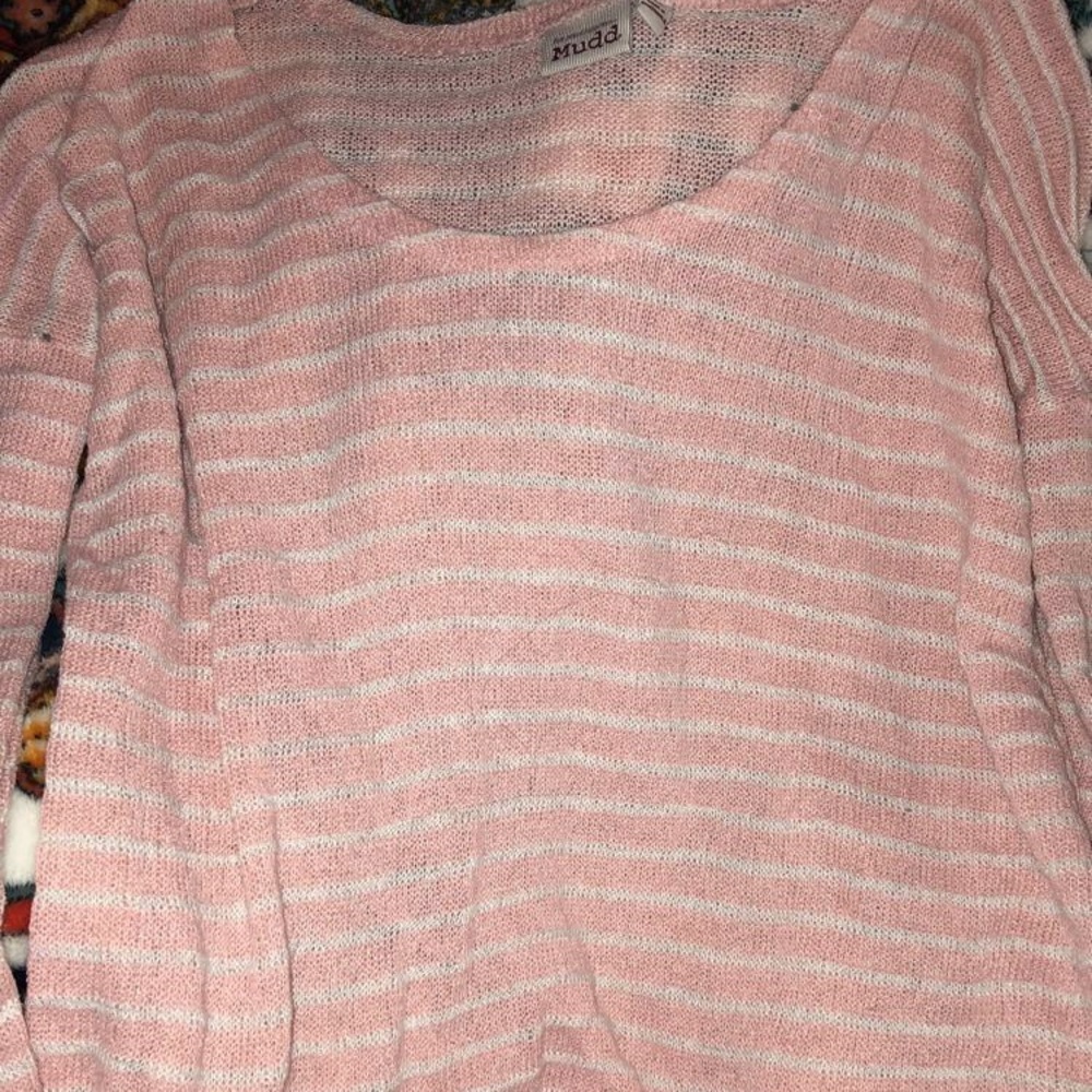 Pink and white thin long sleeve mudd shirt